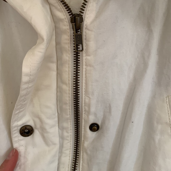 Ann Taylor Loft white and khaki spring/summer light cotton jacket - Picture 2 of 4